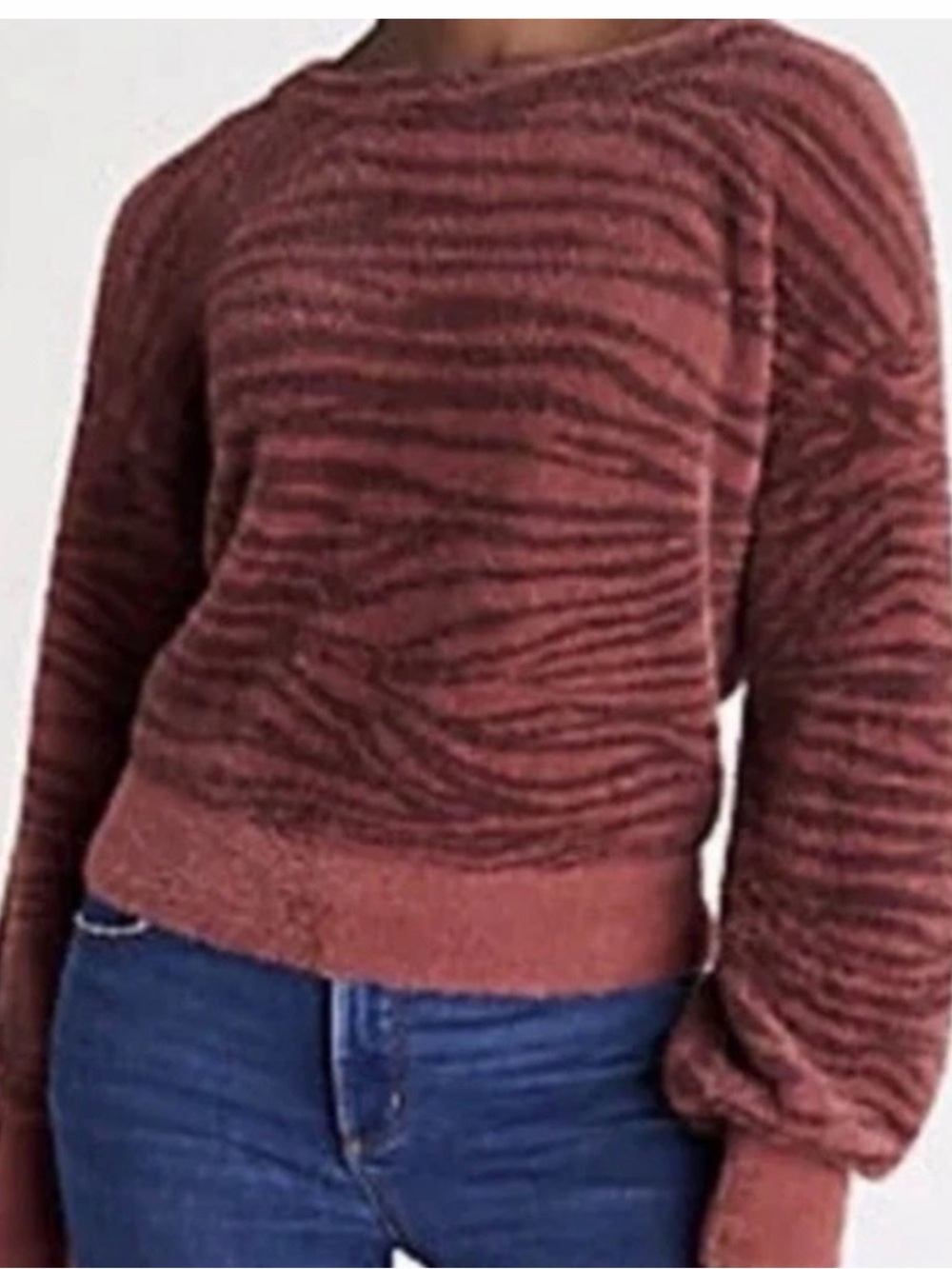 Ann Taylor Zebra-Stripe Eyelash Sweater